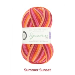 WYS Signature 4 ply Seasons Range Knitting Wool Yarn 100g - 881 Summer Sunset