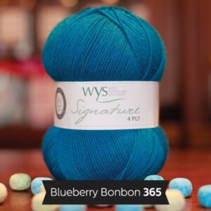 WYS Signature 4 ply Sweet Shop Knitting Wool Yarn 100g - 365 Blueberry Bonbon