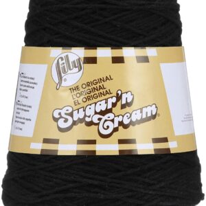 Lily Sugar 'n Cream CONE Aran Knitting Wool Yarn 400g - 2002 Black