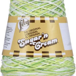 Lily Sugar 'n Cream CONE Aran Knitting Wool Yarn 400g - 2713 Key Lime Pie Ombre