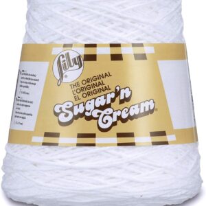 Lily Sugar 'n Cream CONE Aran Knitting Wool Yarn 400g - 2001 White