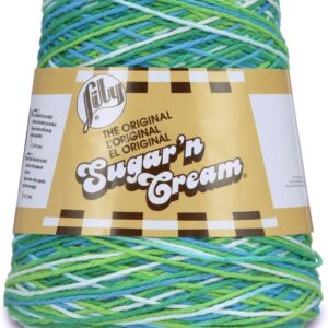 Lily Sugar 'n Cream CONE Aran Knitting Wool Yarn 400g - 2223 Emerald Energy Ombre