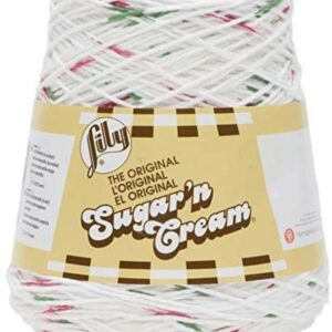 Lily Sugar 'n Cream CONE Aran Knitting Wool Yarn 400g - 2717 Holly Jolly