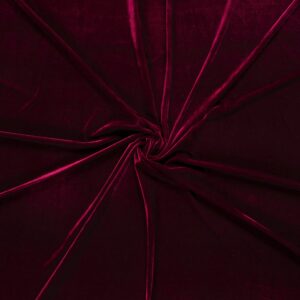 Luxury Stretchy SOFT Velvet Velour Fabric Material - DARK WINE