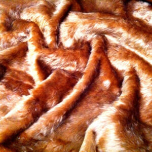 Plain Fun Faux Fur Fabric Material - GINGER CHESTNUT BROWN
