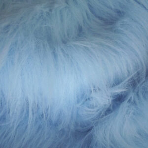 LONG Pile Fun Faux Fur Fabric Material - BABY BLUE