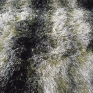 LUXURY Animal Faux Fur Fabric Material - BLACK WOLF