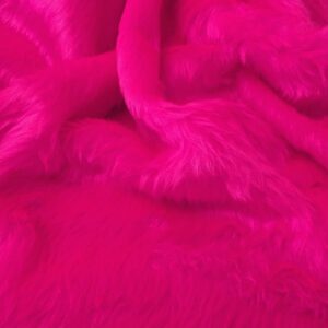 Plain Fun Faux Fur Fabric Material - MAGENTA
