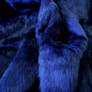 Plain Fun Faux Fur Fabric Material - MARINE BLUE