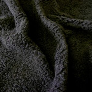 Faux Fur SHERPA FLEECE Sheepskin Fabric Material - BLACK