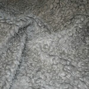 CURLY Teddy Faux Fur Fabric Material - SILVER GREY
