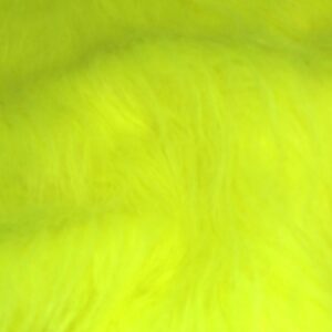 LONG Pile Fun Faux Fur Fabric Material - FLUORESCENT YELLOW