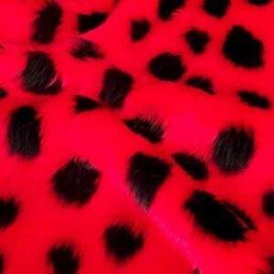 Animal Fun Faux Fur Fabric Material - LADYBIRD