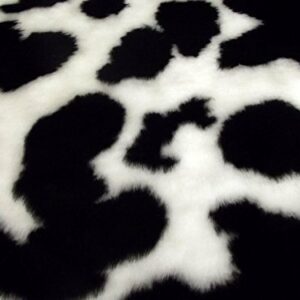 Animal Fun Faux Fur Fabric Material - BLACK COW