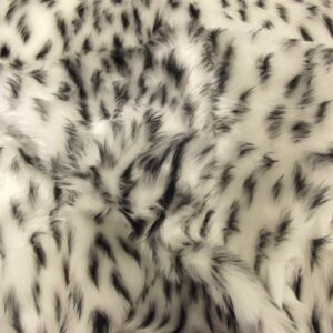 Animal Fun Faux Fur Fabric Material - SNOW CHEETAH