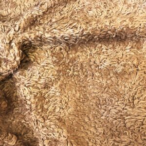 CURLY Teddy Faux Fur Fabric Material - TEDDY BROWN