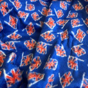 DESIGN Fun Faux Fur Fabric Material - UNION JACK BLUE