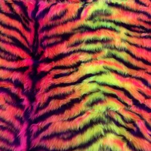 DESIGN Fun Faux Fur Fabric Material - CARNIVAL TIGER