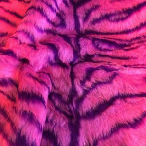 DESIGN Fun Faux Fur Fabric Material - PURPLE CERISE TIGER