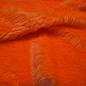 Plain Fun Faux Fur Fabric Material - BRIGHT ORANGE