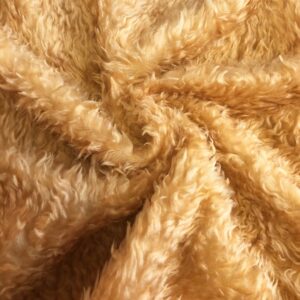 CURLY Teddy Faux Fur Fabric Material - OLD BEAR
