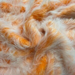 LONG Pile Fun Faux Fur Fabric Material - ORANGE FROST