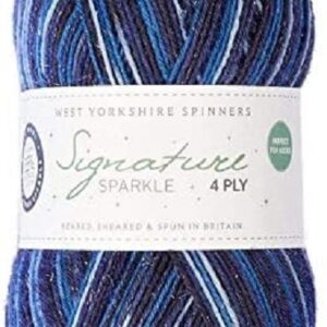 WYS Signature 4 ply SPARKLE Christmas Knitting Wool Yarn 100g - 906 Silent Night