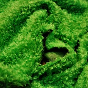 CURLY Teddy Faux Fur Fabric Material - LIME GREEN