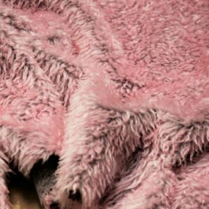 CURLY Teddy Faux Fur Fabric Material - BLOSSOM PINK