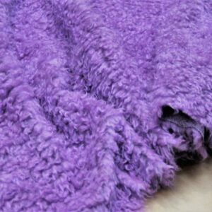 CURLY Teddy Faux Fur Fabric Material - LILAC