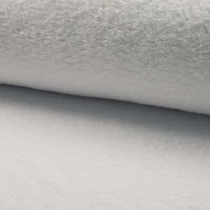 Double Sided Cotton TERRY TOWELLING Fabric Material - WHITE