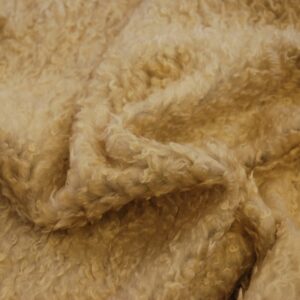 CURLY Teddy Faux Fur Fabric Material - TOFFEE