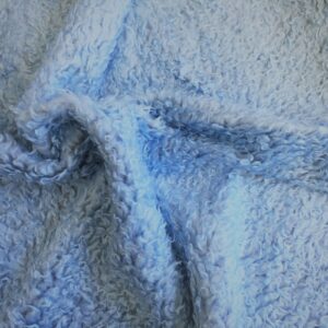 CURLY Teddy Faux Fur Fabric Material - PALE BLUE