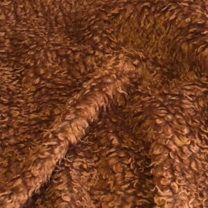 CURLY Teddy Faux Fur Fabric Material - CHESTNUT