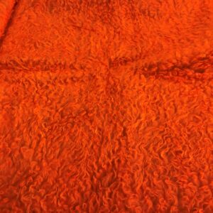 CURLY Teddy Faux Fur Fabric Material - BRIGHT ORANGE