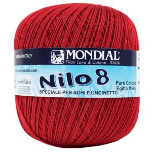 Mondial NILO Egyptian Cotton Crochet Thread Yarn Size 8 - 27 Red