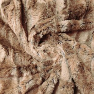 LUXURY Short Plush Faux Fur Fabric Material PELTED CAMEL - Image 1
