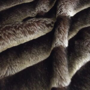 Super Luxury Faux Fur Fabric Material - BROWN STRIPE 135