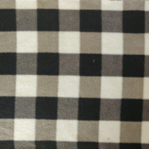 Printed Polar Fleece Fabric Material - BLACK & WHITE SQUARES