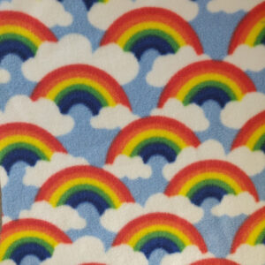 Printed Polar Fleece Fabric Material - SKY RAINBOWS