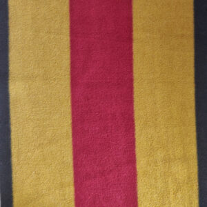 Printed Polar Fleece Fabric Material - GOLD RED STRIPES