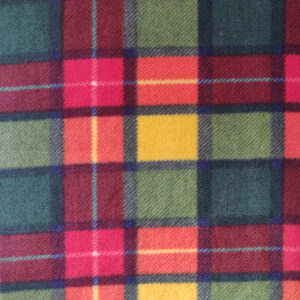 Printed Polar Fleece Fabric Material - RED GREEN TARTAN