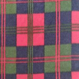 Printed Polar Fleece Fabric Material - RED GREEN BLUE CHECKS & STRIPES