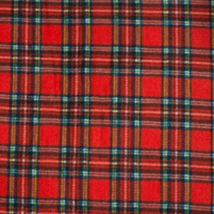 Printed Polar Fleece Fabric Material - RED TARTAN