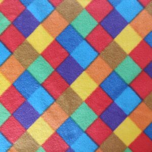 Printed Polar Fleece Fabric Material - RAINBOW CHECKS