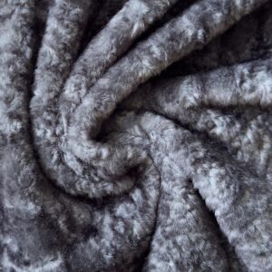 Super Luxury Faux Fur Fabric Material - GREY BOBBLE MIX