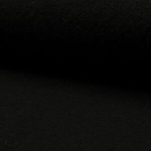Luxury 100% Boiled Wool Fabric Material BLACK