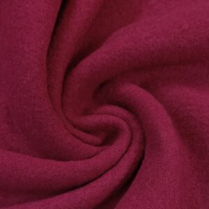 Luxury 100% Boiled Wool Fabric Material CHERRY