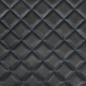DIS Box Quilted Vinyl Foam Leatherette Fabric Material - BLUE STITCHES