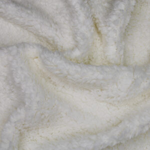 Mary's Lamb Coral Sherpa Fleece Fabric Material - CREAM